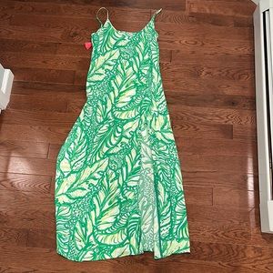 Lilly Pulitzer pink white green maxi dress size xxs